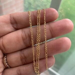 14kt Gold 1.5mm Figaro Chain - 21"